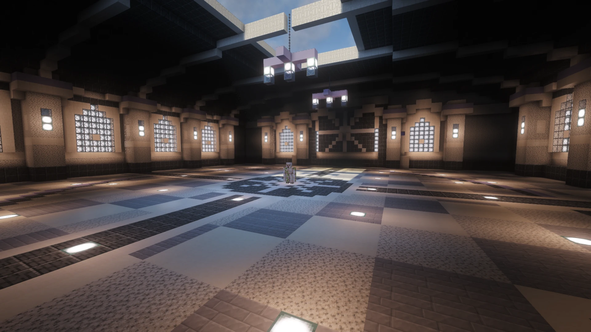 Soberano de Escarcha dentro de su arena de Minecraft con el paquete KLPScape
